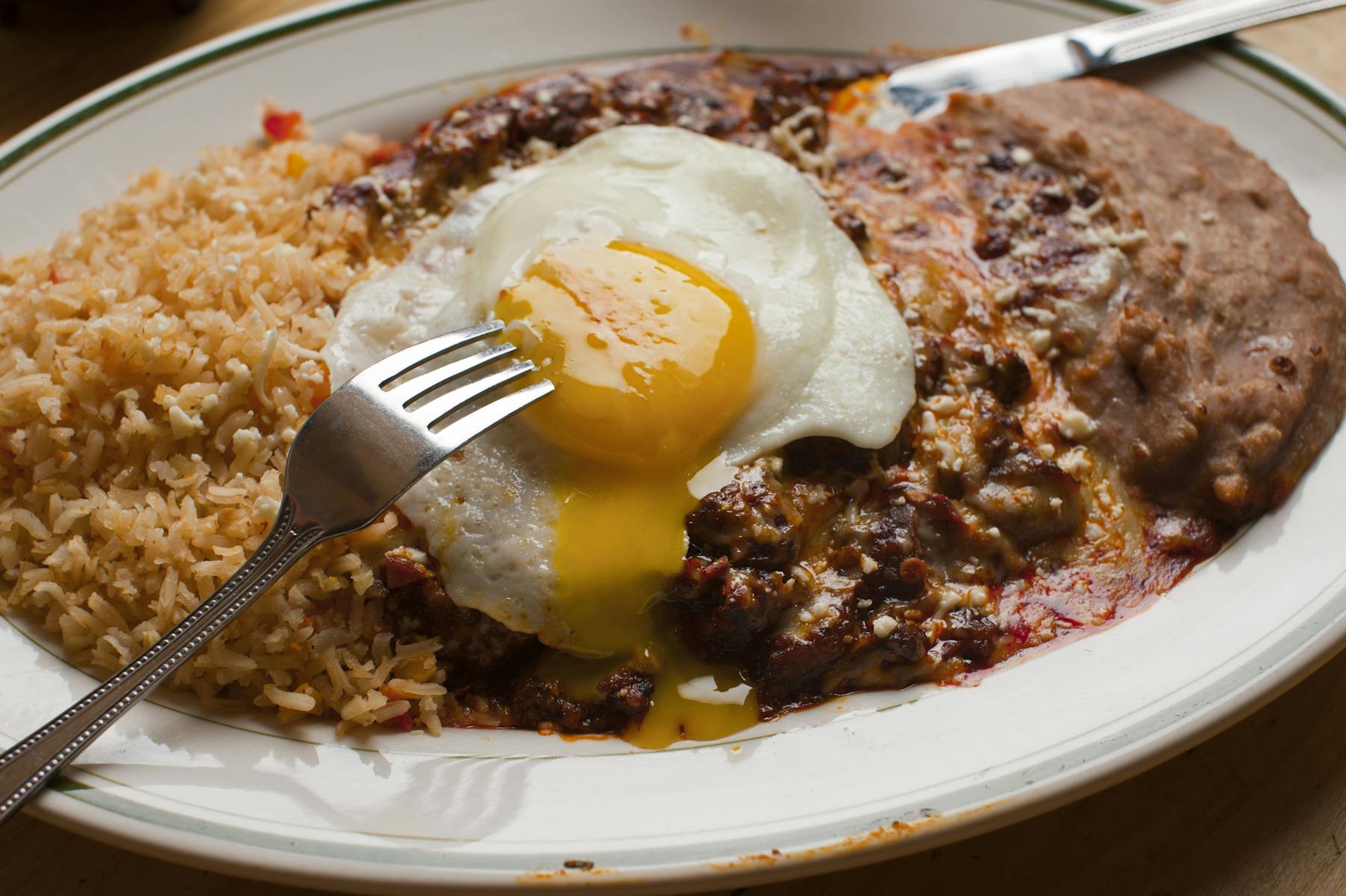 a plate of food with a fork
